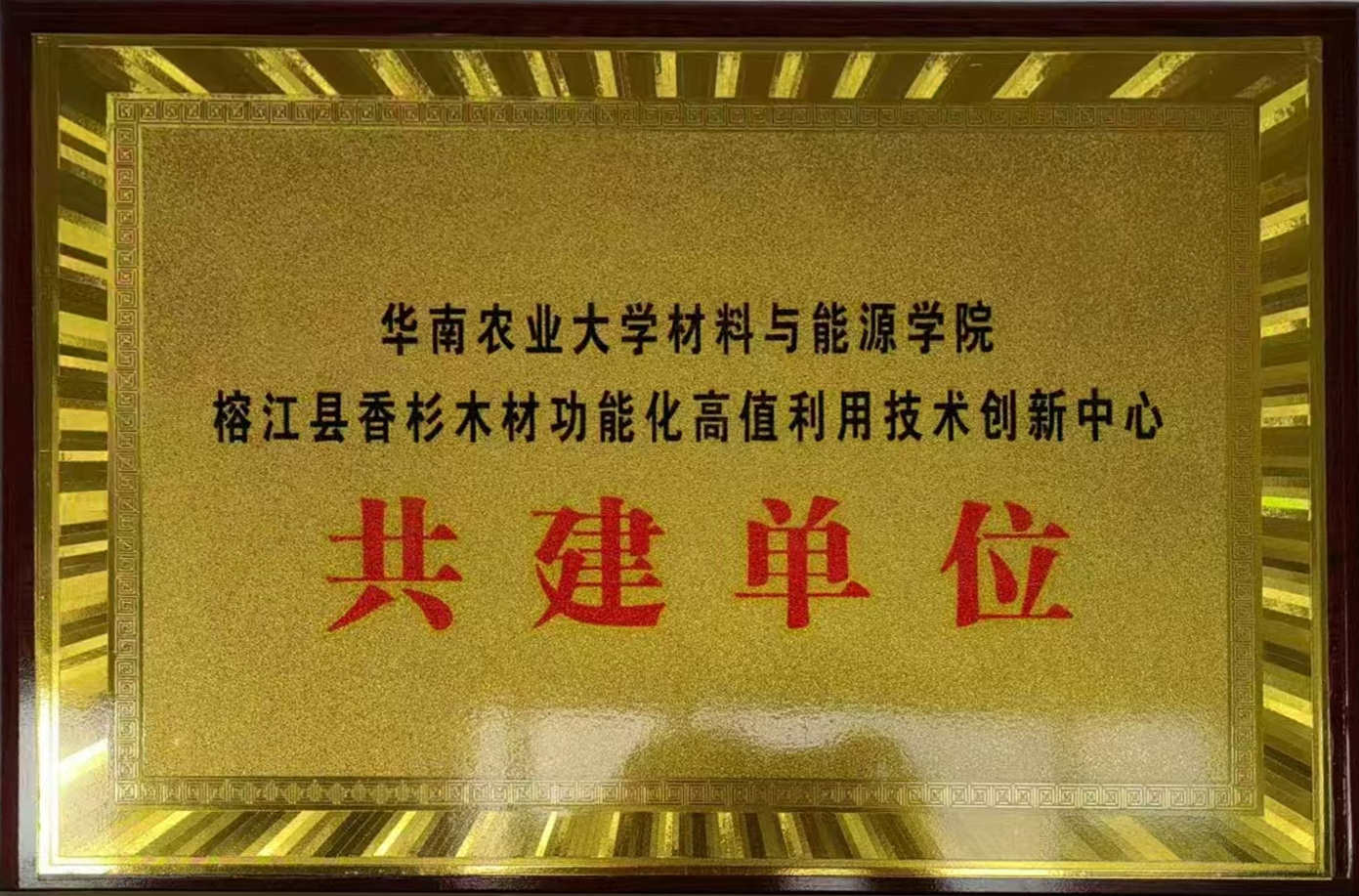 華南農(nóng)業(yè)大學(xué)材料與能源學(xué)院榕江縣香杉木材功能化高值利用技術(shù)創(chuàng)新中心共建單位